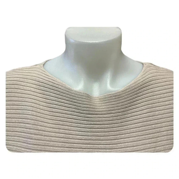 ONLY Knit Cream Tan Ribbed  Ling Sleeve Sweater Size Medium - Picture 5 of 11